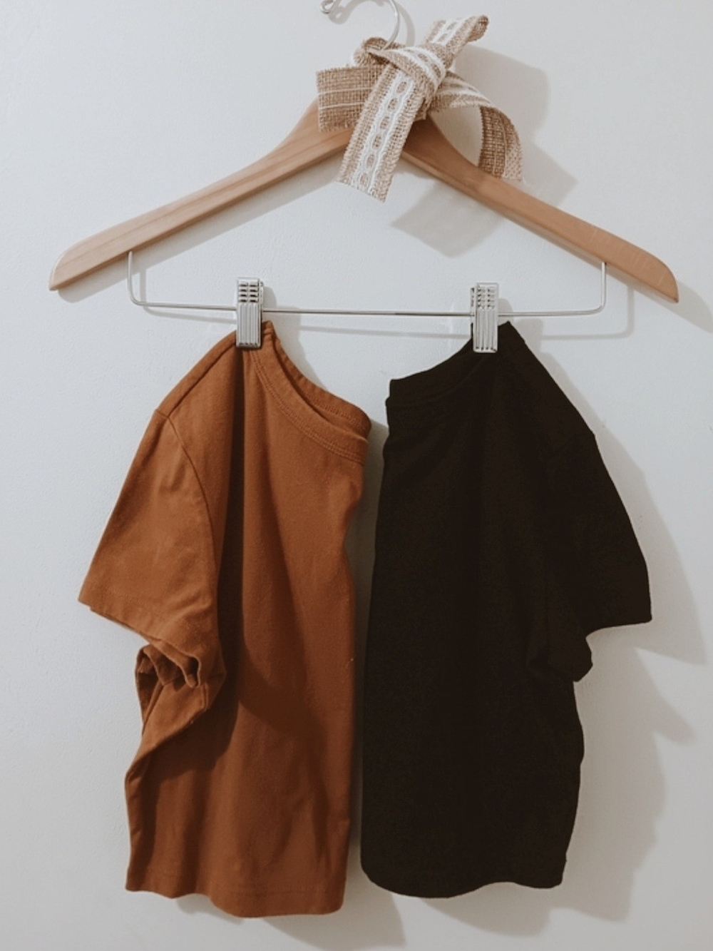 Wild Fable Persimmon Brown & Black Crewneck Short Sleeve Baby Tee Crop Tops S/M
